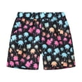 thumbnail image 1 of Boys Shorts Child Casual Style Floral Printing Summer Hawaii Holiday Beach Floral Black Short Pants Sizes 6-7 Years, 1 of 5