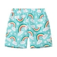 thumbnail image 1 of Boys Shorts Child Casual Style Floral Printing Summer Hawaii Holiday Beach Floral Mint Green Short Pants Sizes 6-7 Years, 1 of 5