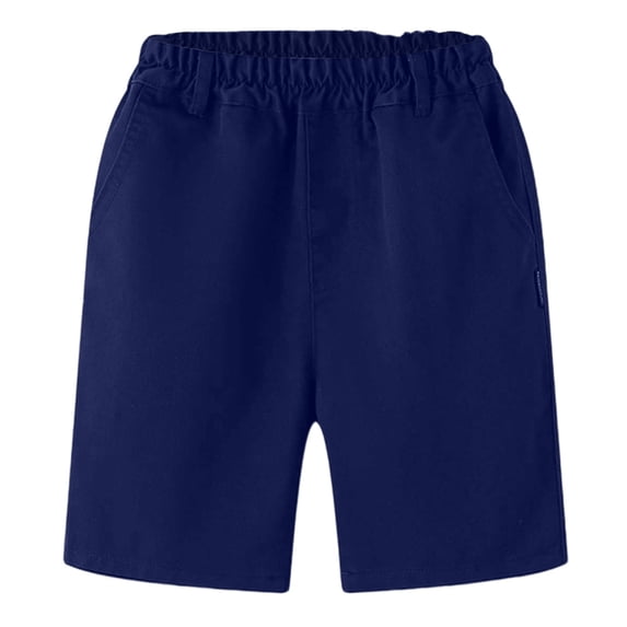 Boys Shorts Dark Blue Elastic Waist Drawstring Casual Boy Clothes Summer Boys Soccer Shorts 15-16 Years