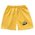thumbnail image 1 of Boys' Shorts Elastic Waist, 100% Cotton Kids & Kids Play Shorts with Excavator Print, Soft Yellow Summer Casual Shorts,Size 5-6T, 1 of 6