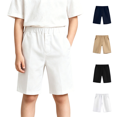 thumbnail image 1 of Boys Shorts Elastic Waist Flat Front With Pockets Summer Daily Casual Hiking Chino Shorts,Sizes 3-17, 1 of 10