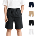 thumbnail image 1 of Boys Shorts Elastic Waist Flat Front With Pockets Summer Daily Casual Hiking Chino Shorts,Sizes 3-17, 1 of 10