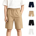 thumbnail image 1 of Boys Shorts Elastic Waist Flat Front With Pockets Summer Daily Casual Hiking Chino Shorts,Sizes 3-17, 1 of 10