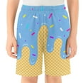 thumbnail image 1 of Boys Shorts Fun Ice Cream Cone Printed Summer Shorts for Kids Comfortable Elastic Waistband with Pockets Light Blue 100, 1 of 3