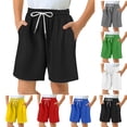 thumbnail image 1 of Boys Shorts Kids Breathable Mesh Athletic Shorts with Pockets Summer Outdoor Play Yellow 6-7 Years, 1 of 6