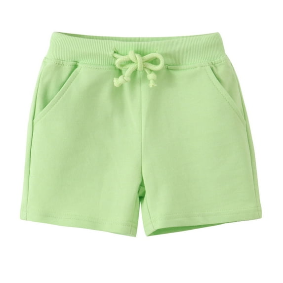 Boys Shorts Kids Solid Color Casual Sports Fashion Drawstring Pocketed Cargo Short Pant Baby Pants Green 4 Years-5 Years