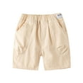 thumbnail image 1 of Boys Shorts Kids Solid Color Casual Sports Fashion Pocketed Cargo Short Pant Baby Pants Beige 18 Months-24 Months, 1 of 5
