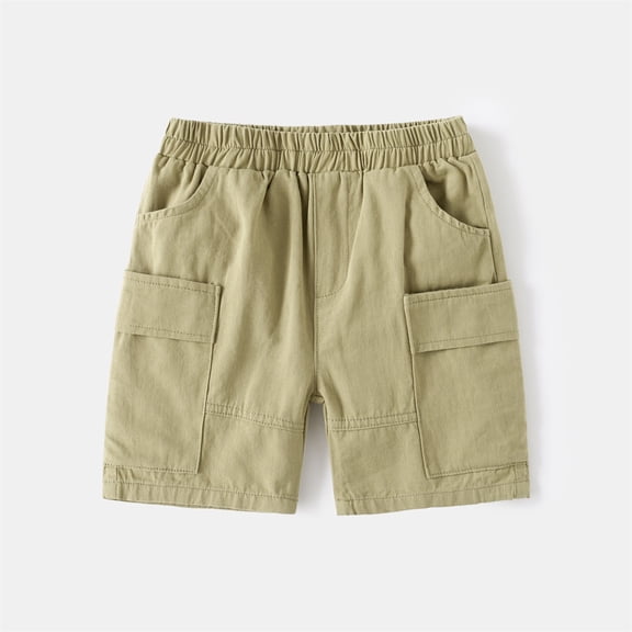 Boys Shorts Light Green Cargo Shorts Drawstring Elastic Waist Casual Summer Shorts Boys Soccer Shorts 2-3 Years