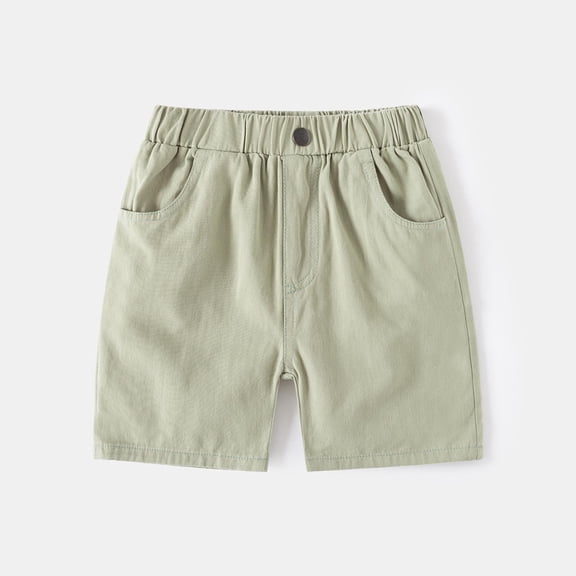 Boys' Shorts Light Green Elastic Waist Drawstring Pull On Boy Summer Outfit Boys Soccer Shorts 12-18 Months