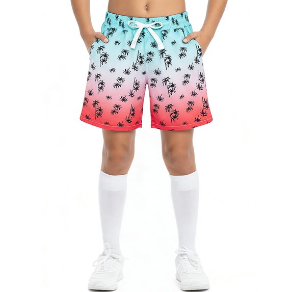 Boys Shorts Quick-Dry Kids Cycling Breathable PE Sports School Short with Pockets Elasticated Waistband Drawstring for Summer Running Football Outdoor Indoor Blue 14-15 Years