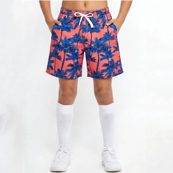 Boys Shorts Quick-Dry Kids Cycling Breathable PE Sports School Short with Pockets Elasticated Waistband Drawstring for Summer Running Football Outdoor Indoor Purple 12-13 Years