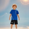 thumbnail image 1 of Boys' Shorts Set 2 Piece Short-Sleeve Shirt and Active Mesh Shorts Quick Dry Boys Athletic Shorts Boys Sports Shirts 11-12 Years, 1 of 9