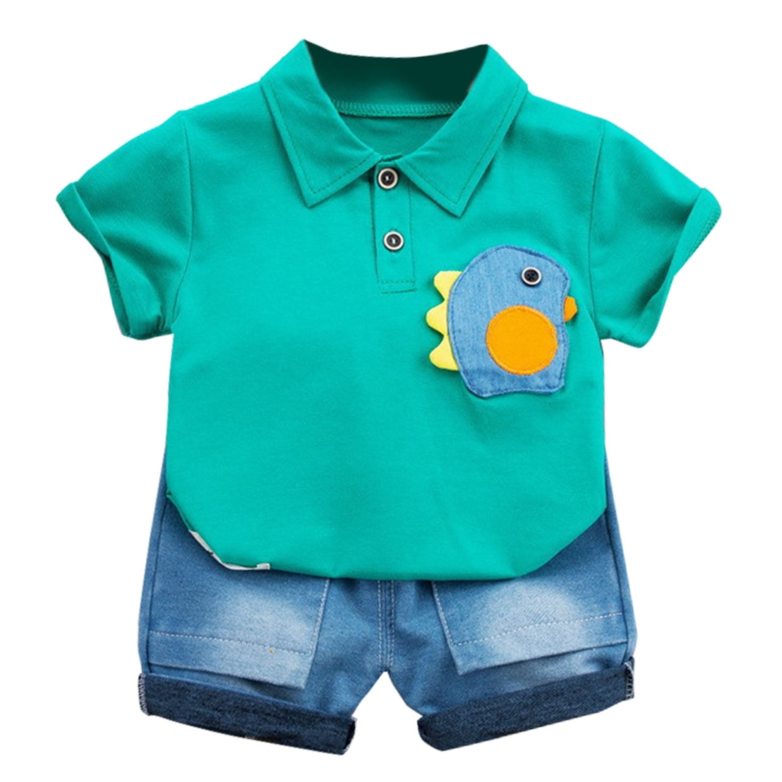 Boys Cartoon Print Summer Outfit – “Universe Keep” T-Shirt & Shorts Set