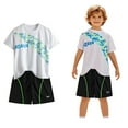thumbnail image 1 of Boys' Shorts Set Two Piece Short Sleeve Shirt Tee Shorts Set Quick Dry Athletic Shirts Boys Sports Shirts 7-8 Years Boys Girls Fashion, 1 of 4