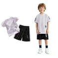 thumbnail image 1 of Boys' Shorts Set Two Piece Short Sleeve Shirt Tee Shorts Set Quick Drying Boys Athletic Shorts Boy Clothes 5-6 Years Boys Girls Fashion, 1 of 4