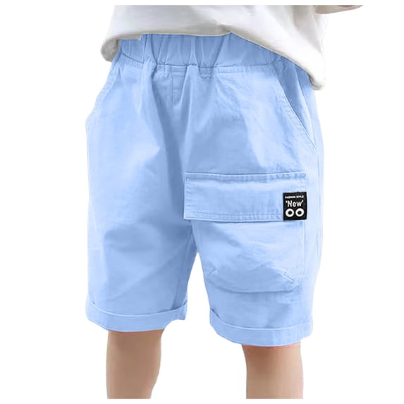 Boys Shorts Size 10-12 Multipack Boy's Baggy Cargo Shorts Straight Leg Cool Shorts Flap Pocket Letter Patched Short Boys School Uniform Shorts with Pockets Jogger Summer Cargo Short for Kids