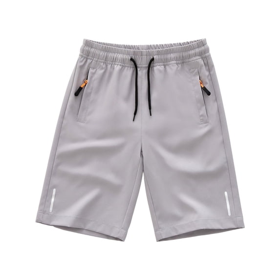 Boys Shorts Size 6, Cotton Solid Color Casual Shorts Elastic Waist with Pockets for Summer Kids Clothes Running Shorts with Bike Liner