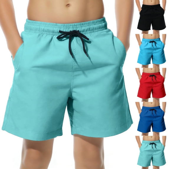 Boys Shorts Sport Shorts Summer Knee Length Solid Jogger Shorts Casual Pants Elastic Waist Short Sky Blue 8-9Years