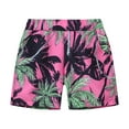 thumbnail image 1 of Boys Shorts Summer Casual Style Floral Print Hawaii Holiday Beach Short Pants Boys Swim Trunks Hot Pink 7 Years-8 Years, 1 of 5