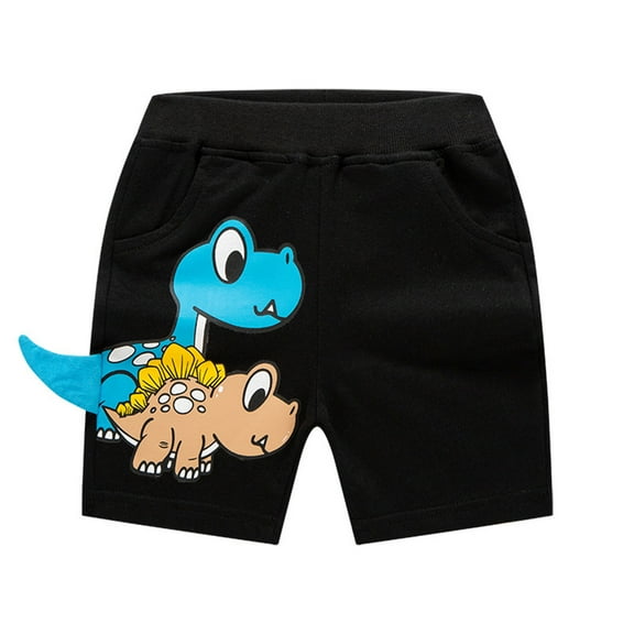Boys Shorts Summer Kids Boys Stereoscopic Cartoon Dinosaur Shorts Cotton Quarter Pants Toddler Pants Black 3 Years-4 Years