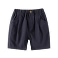thumbnail image 1 of Boys Shorts Summer Toddler Boys Solid Color Casual Shorts Kids Fashion Pants Shorts Boys Pants Navy 4 Years-5 Years, 1 of 4