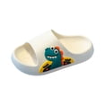 thumbnail image 1 of Boys Shower Shoes Size 5 Girl's Twist Front Slip on Slippers Y2k Ruched PU Leather Open Toe Flat Sandals White 6.5 Toddler Boy Sandals Size 7, 1 of 4