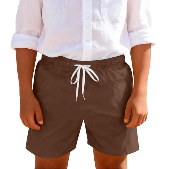 Boys Silš¤ Cotton Shorts Kids Athletic Casual Drawstring Shorts with Pockets Teen Elastic Waist Pull-on Short Pants for Sports