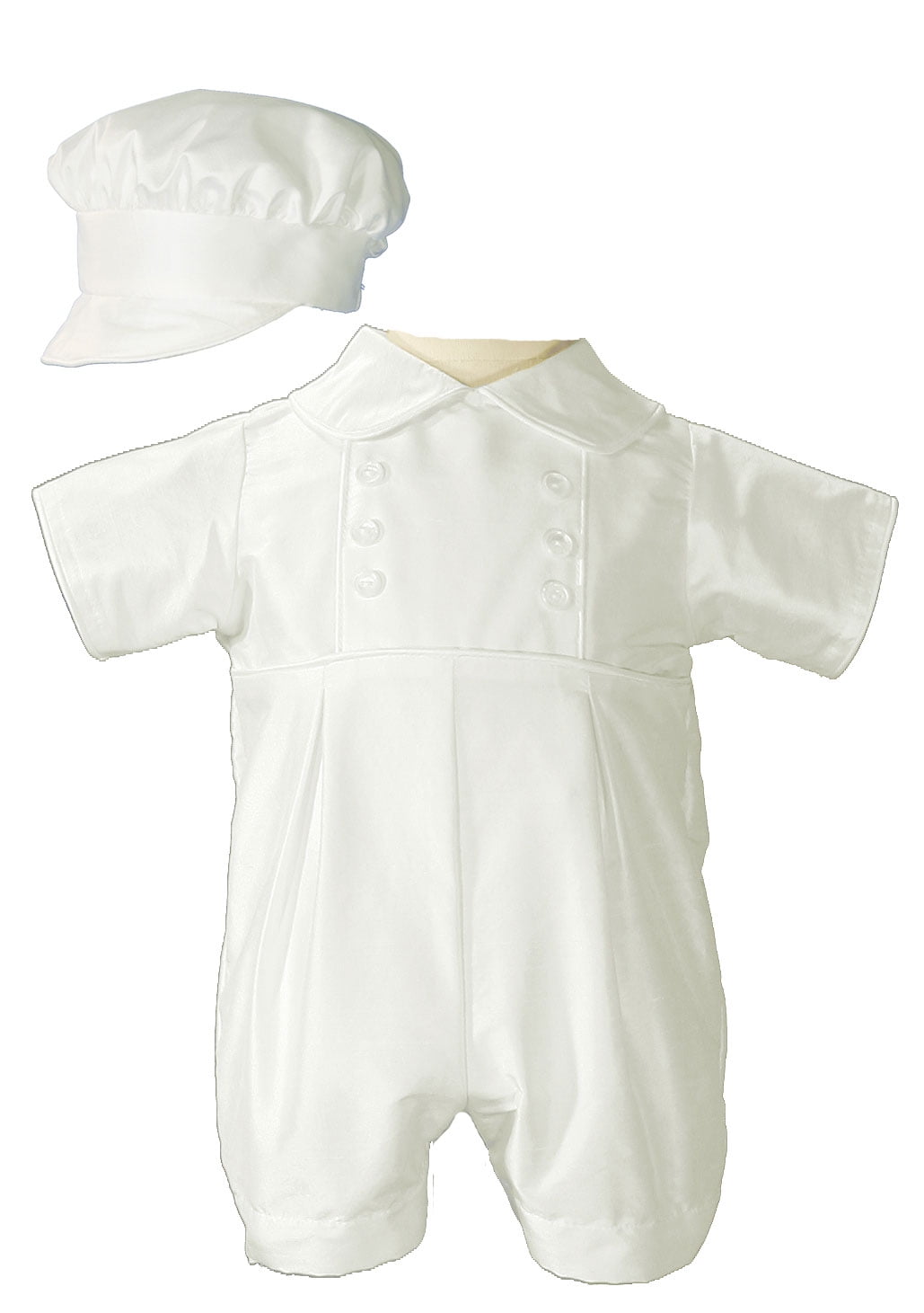 Boys Silk Christening Outfit Christening Baptism Romper with Hat (Baby)