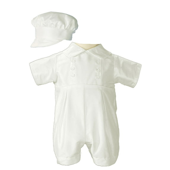 Boys Silk Christening Outfit Christening Baptism Romper with Hat (Baby)