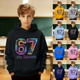 thumbnail image 1 of Boys Six Seven 67 Sweatshirt Kids ,67 Hoodie Boys Girls Printed Long Sleeve Sweatshirt for Daily Wear and Outdoor Activitie(GreyC,5-6Years), 1 of 5