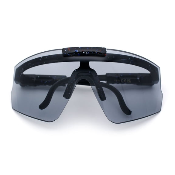 Boys Size Flip Up Shield Rimless Adjustable Arm MTB Sport Sunglasses All Black