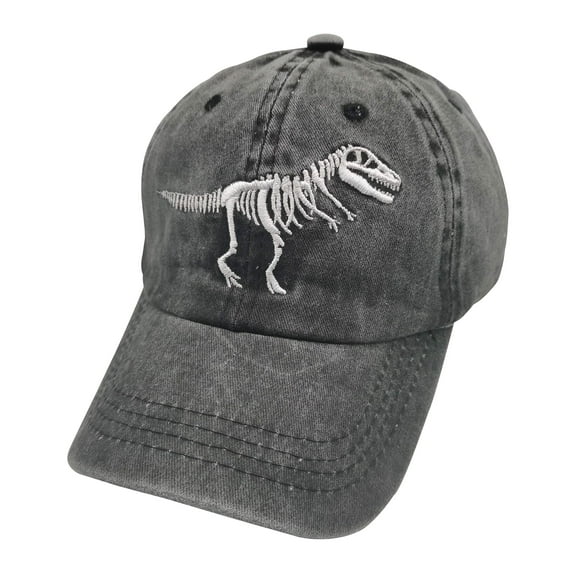 Boys' Skull Dinosaur Hat Washed Vintage Embroidered Kids Baseball Cap