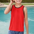thumbnail image 1 of Boys Sleeveless Crew Neck Solid Color Tank Top Summer Sport Breathable Loose Fit Activewear T Shirts for Boys Size 10-15Y, 1 of 4