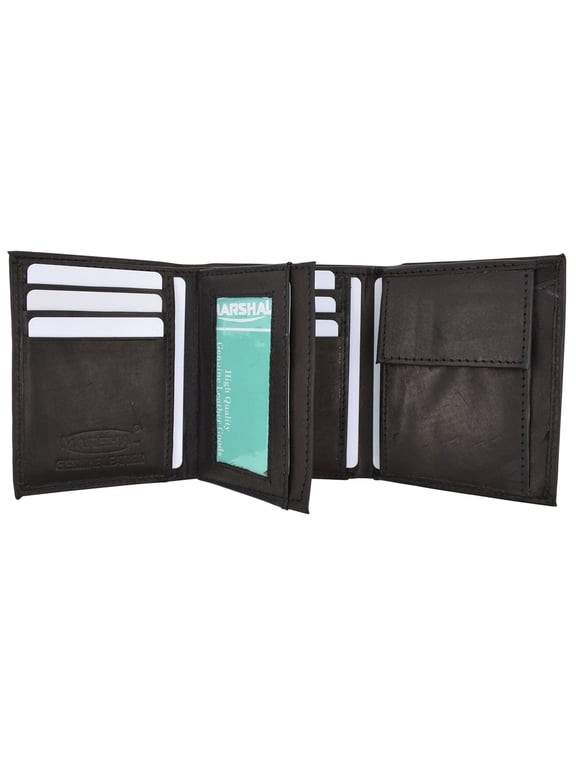 Boys Slim Compact Flap Id and Coin Pocket Trifold Wallet soft leather