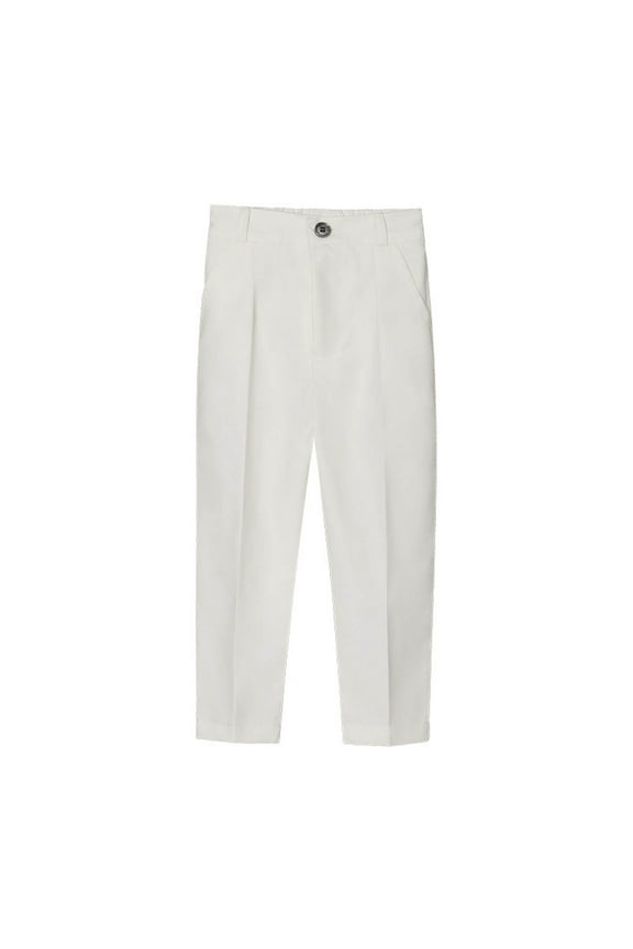 Boys Slim Fit Trousers Dress Pants Gently Tapered Flat Front Pants Children Clothing