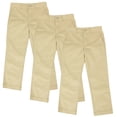 thumbnail image 1 of Boys Slim Straight Flat Front School Uniform Pants(Little Boys,Big Boys)(3-Pack), 1 of 5