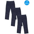 thumbnail image 1 of Boys Slim Straight Flat Front School Uniform Pants(Little Boys,Big Boys)(3-Pack), 1 of 6