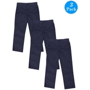 Boys Slim Straight Flat Front School Uniform PantsLittle Boys,Big Boys3-Pack