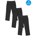 thumbnail image 1 of Boys Slim Straight Flat Front School Uniform Pants(Little Boys,Big Boys)(3-Pack), 1 of 6