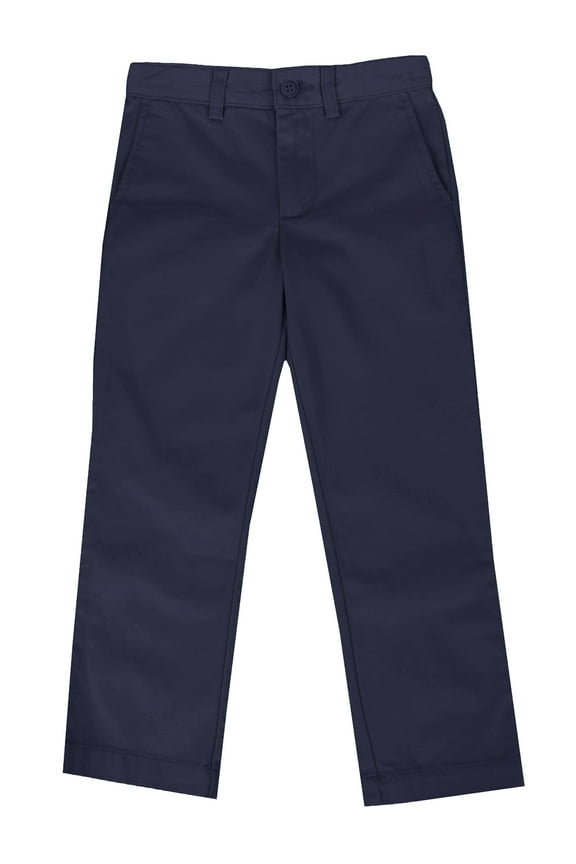 Boys Slim Straight Flat Front School Uniform Pants(Little Boys,Big Boys)