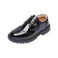 thumbnail image 1 of Boys Slip On Leather Loafers Toddler Comfortable Dress Shoes Kids Lightweight Non Slip Walking Sneakers, 1 of 8