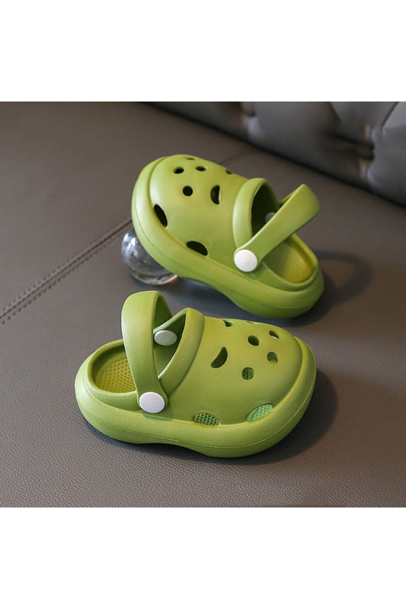 Boys Slippers For Kids Soft Sole Lightweight Slides For Daily Toddler Children Casual Boys Slippers Green 14CM