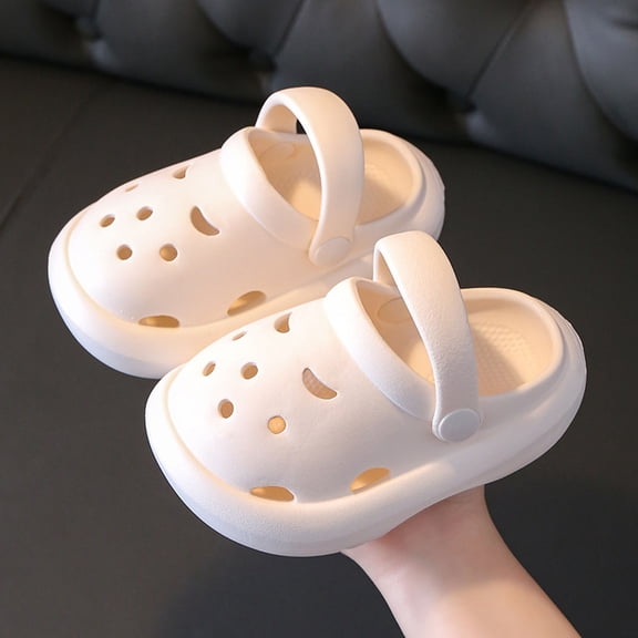 Boys Slippers For Kids Soft Sole Lightweight Slides For Daily Toddler Children Casual Boys Slippers White 15CM