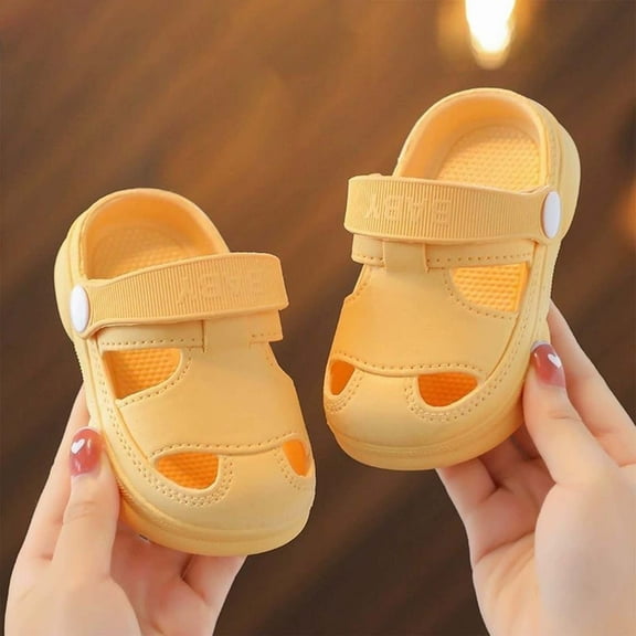 Boys Slippers For Toddlers Kids Soft Closed Toe Shoes Indoor Outdoor Ons For Daily Wear Casual Boys Slippers Yellow 18
