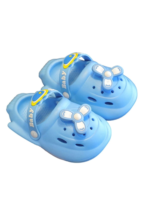 Boys Slippers Slide Sandals Kids Shoes Summer Footwear Airplane Pattern Soft Sole Breathable Style For Toddler Daily Wear ,5-6 Years