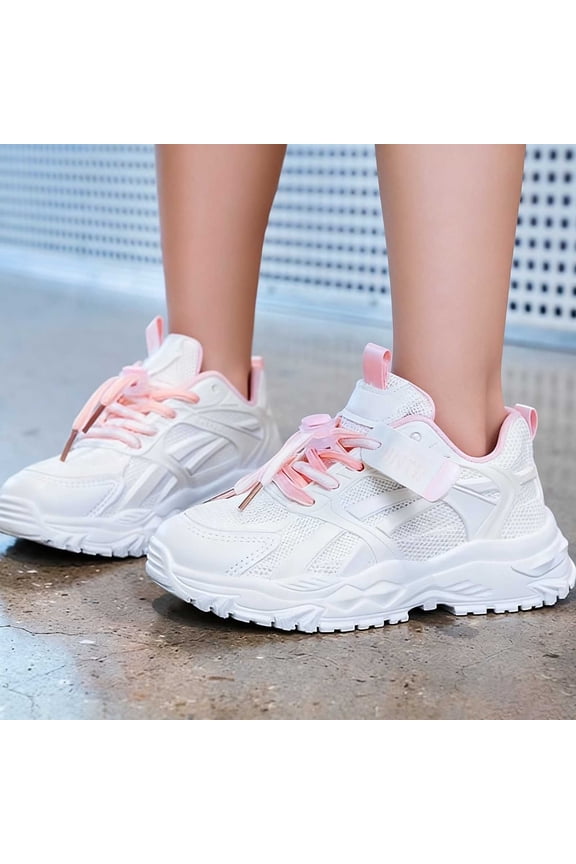 Boys Sneakers,Boys Sneakers Breathable Thick Sole Lace Up Stylish Comfortable Boys Sneakers For Athletic Activities,Boys Shoes,14 Pink,4.5-5 Years