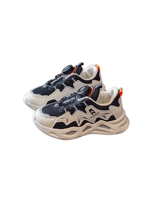 Boys Sneakers,Children's Running Shoes Boys Sneakers,Double Mesh Breathable White Everyday Casual Athletic Footwear Boys Sneakers,for Spring Autumn Playground Park,Boys Shoes,10 Black,28