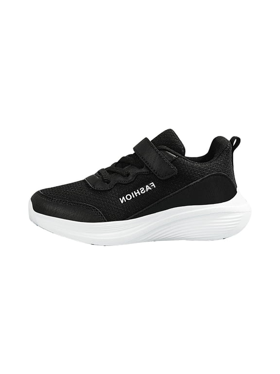 Boys Sneakers Children's Sports Shoes Boys Mesh Breathable Flying Woven Lightweight Casual Soft-Soled Athletic Footwear for School Playground Running Training Boys Shoes,Color:06 Black, Size:38
