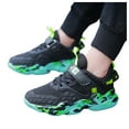 thumbnail image 1 of Boys Sneakers Fashion Pattern Soft Sole Mesh Running Shoes Lightweight Casual Breathable Walking Trekking Shoes Green 2 Big Kid, 1 of 6