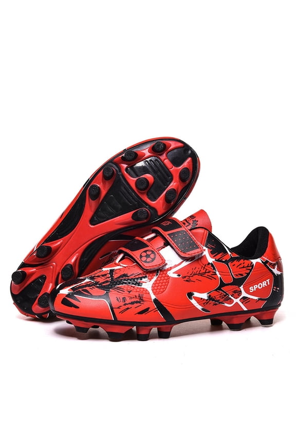 Boys Sneakers Hook Loop Non Slip Football Boots Broken Nail Design Unisex Training Sports Shoes For Kids ,6-7 Years